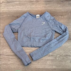Gymshark Blue Long Sleeve Crop Top